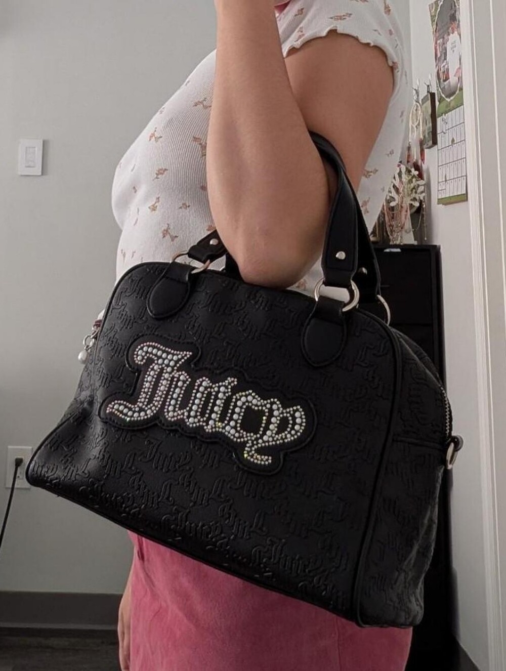 Juicy Couture Black Embossed Logo Handbag